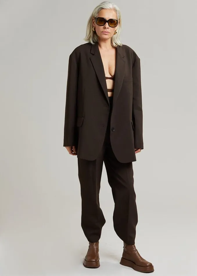 The Frankie Shop Bea Suit Pants 8211 Dark Espresso Shop Clothing