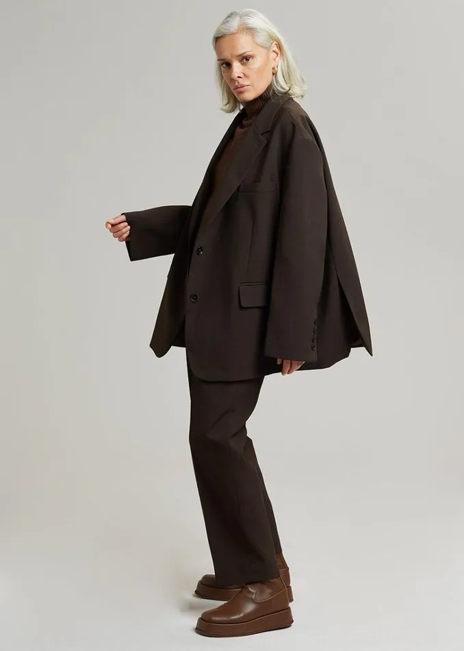 The Frankie Shop Bea Suit Pants 8211 Dark Espresso Shop Clothing