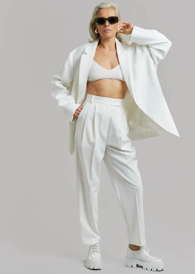 The Frankie Shop Bea Suit Pants 8211 White Shop Bottoms