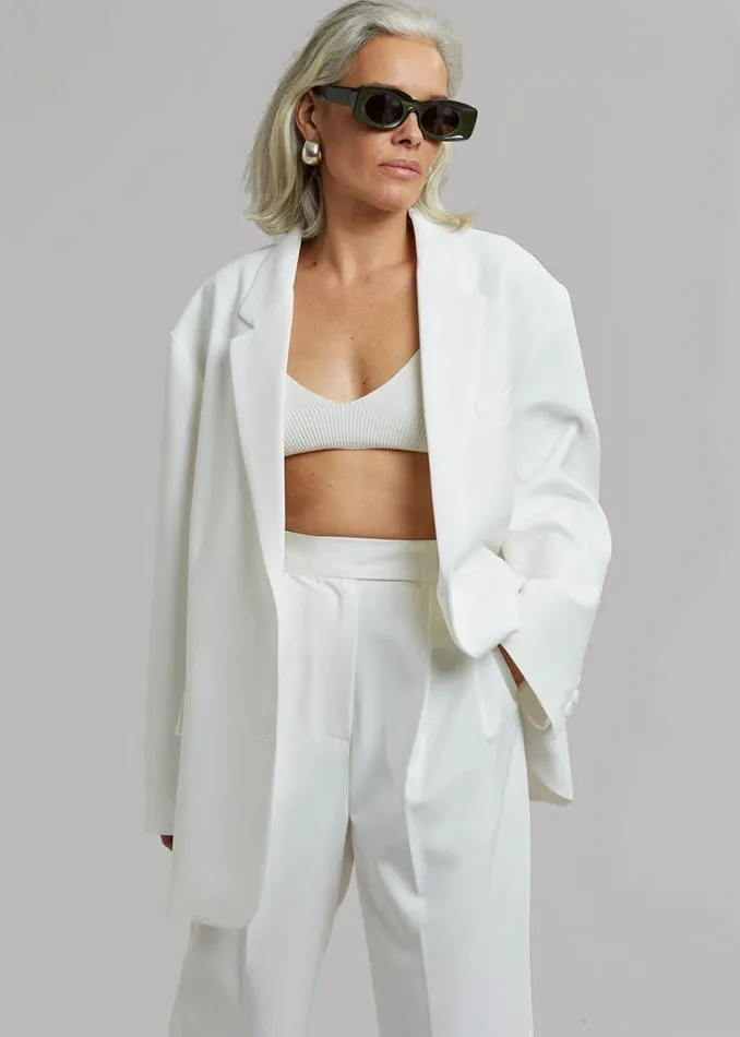 The Frankie Shop Bea Suit Pants 8211 White Shop Bottoms