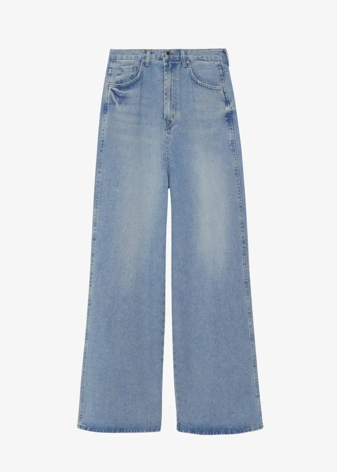 The Frankie Shop Boli Wide Pants 8211 Blue Denim Shop Denim