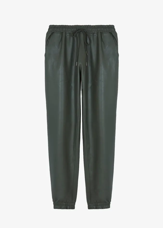 The Frankie Shop Brighton Faux Leather Joggers 8211 Olive Shop Bottoms