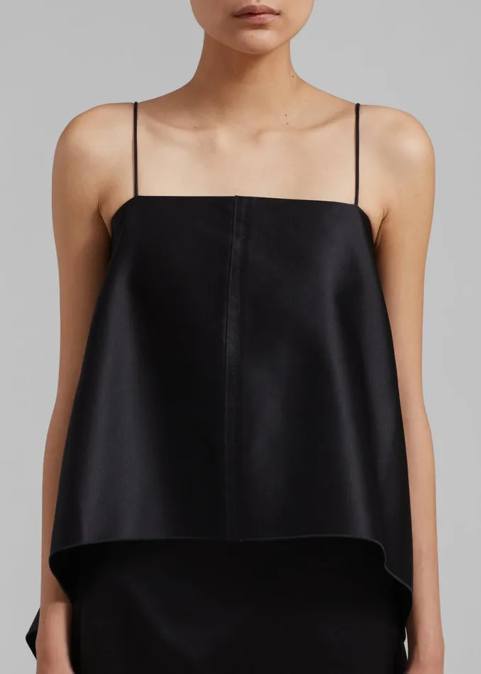 The Frankie Shop By Malene Birger Trinola CottonBlend Top 8211 Black Shop Tops