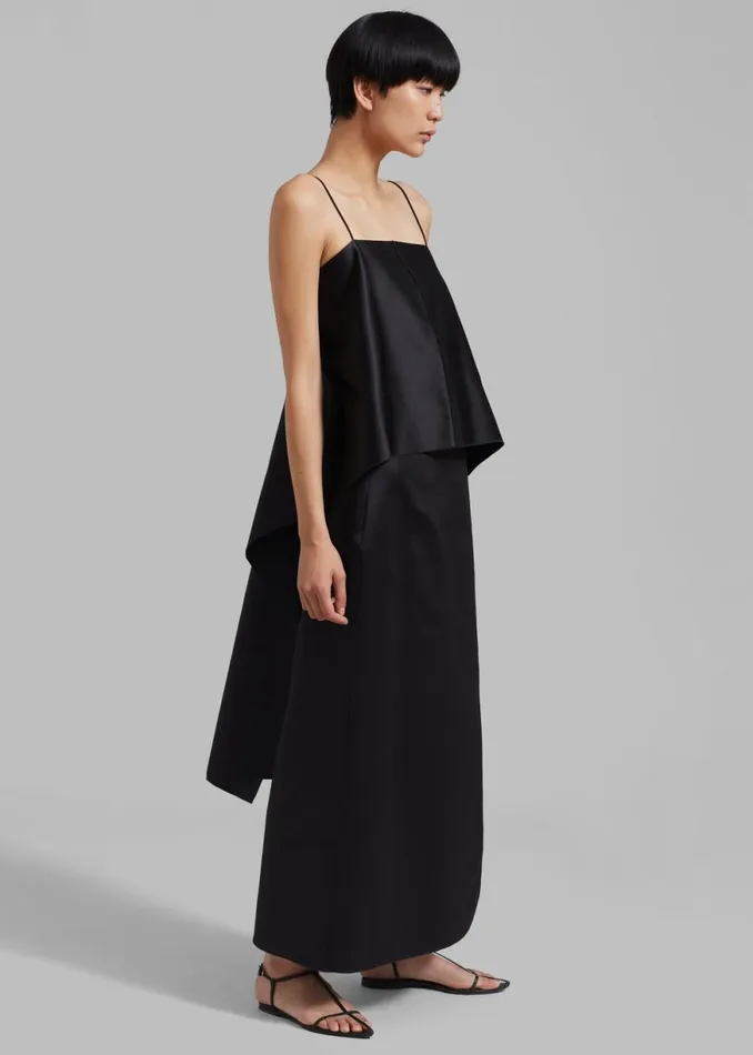 The Frankie Shop By Malene Birger Trinola CottonBlend Top 8211 Black Shop Tops