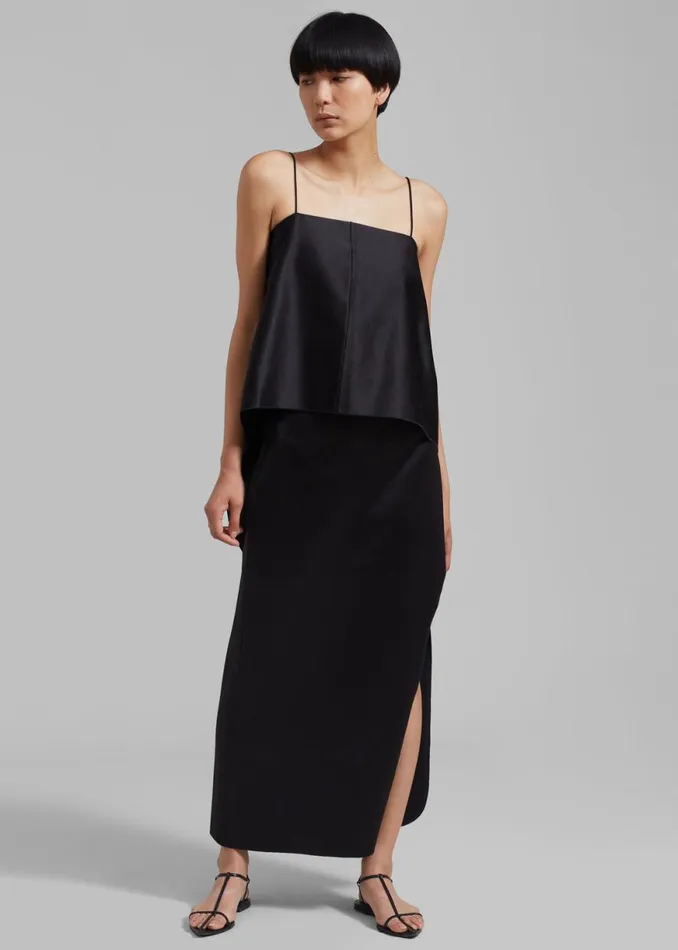 The Frankie Shop By Malene Birger Trinola CottonBlend Top 8211 Black Shop Tops