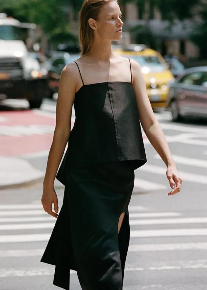 The Frankie Shop By Malene Birger Trinola CottonBlend Top 8211 Black Shop Tops