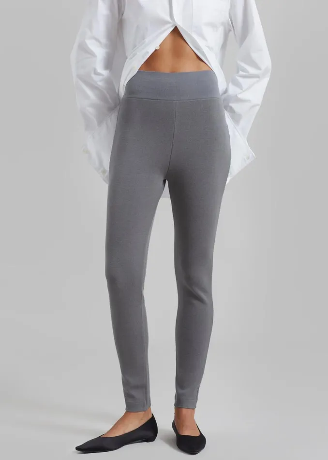 The Frankie Shop Cara Knit Leggings 8211 Grey Shop Clothing