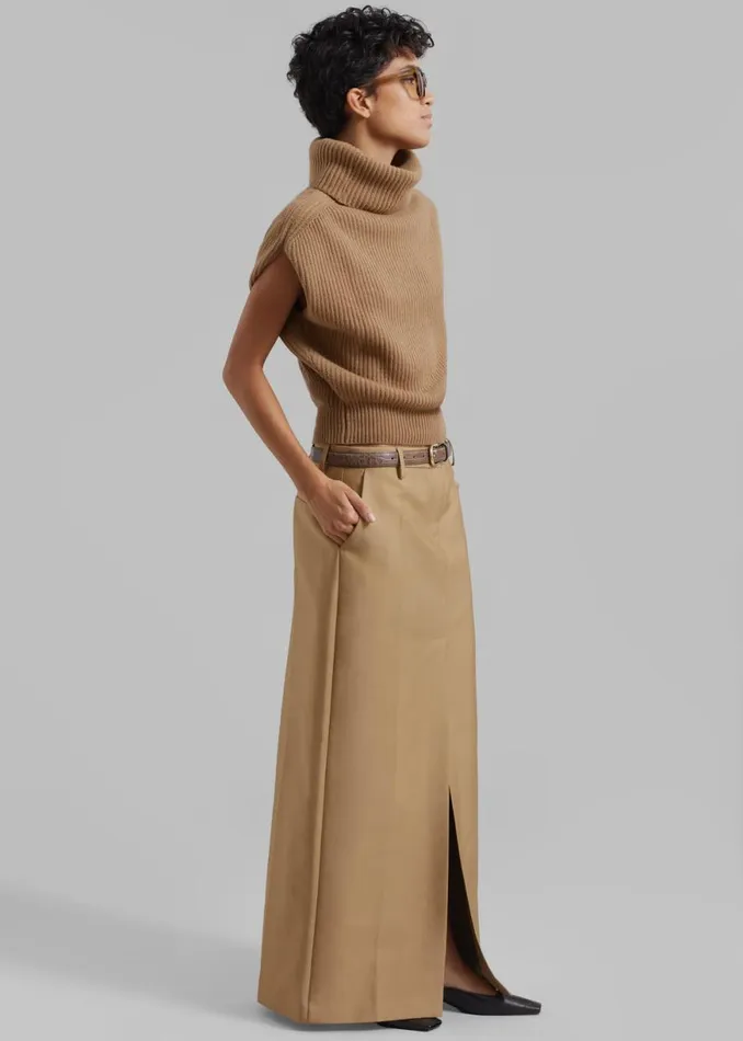 The Frankie Shop Carley Long Skirt 8211 Camel Shop Clothing