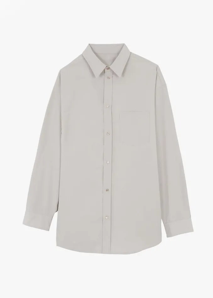 The Frankie Shop Carly Wide Shirt 8211 Taupe Shop Tops