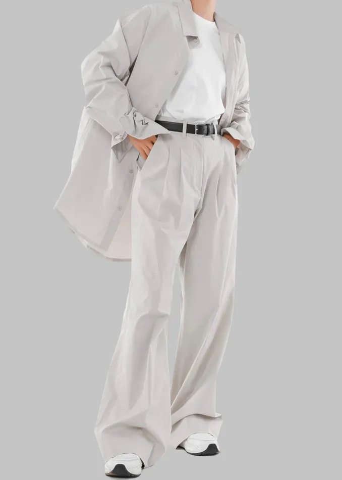 The Frankie Shop Carly Wide Shirt 8211 Taupe Shop Tops