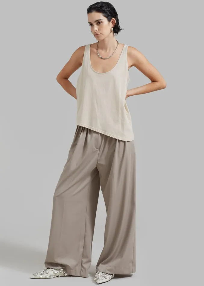 The Frankie Shop Catalina Pleated Trousers 8211 Grey Shop Bottoms