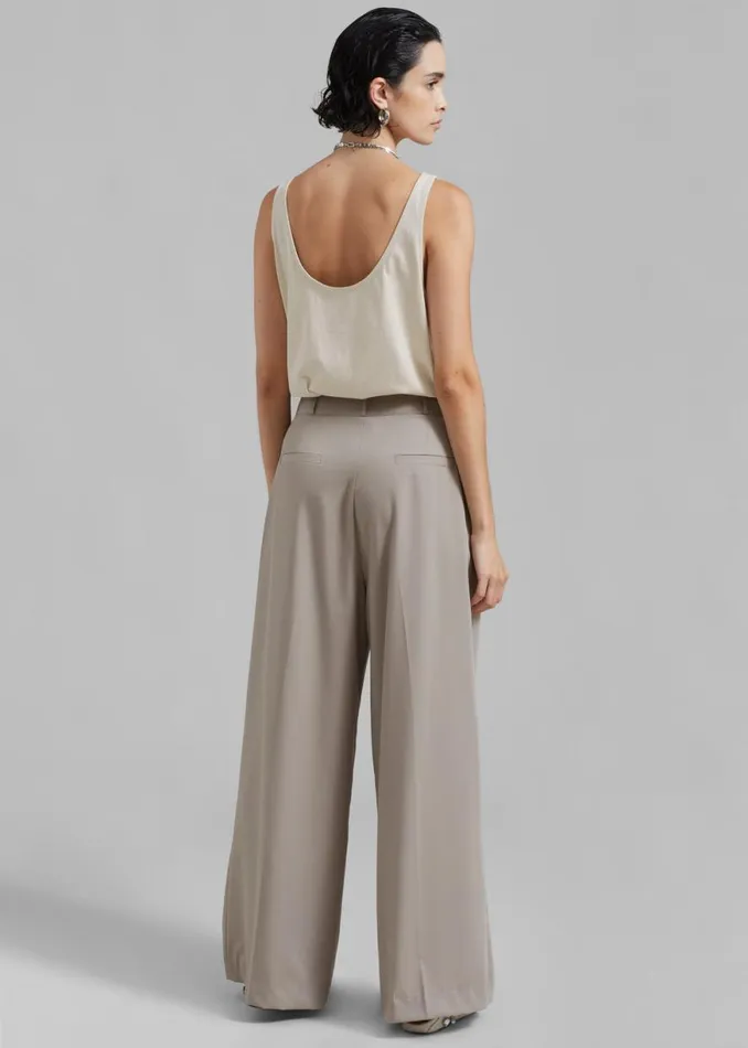 The Frankie Shop Catalina Pleated Trousers 8211 Grey Shop Bottoms