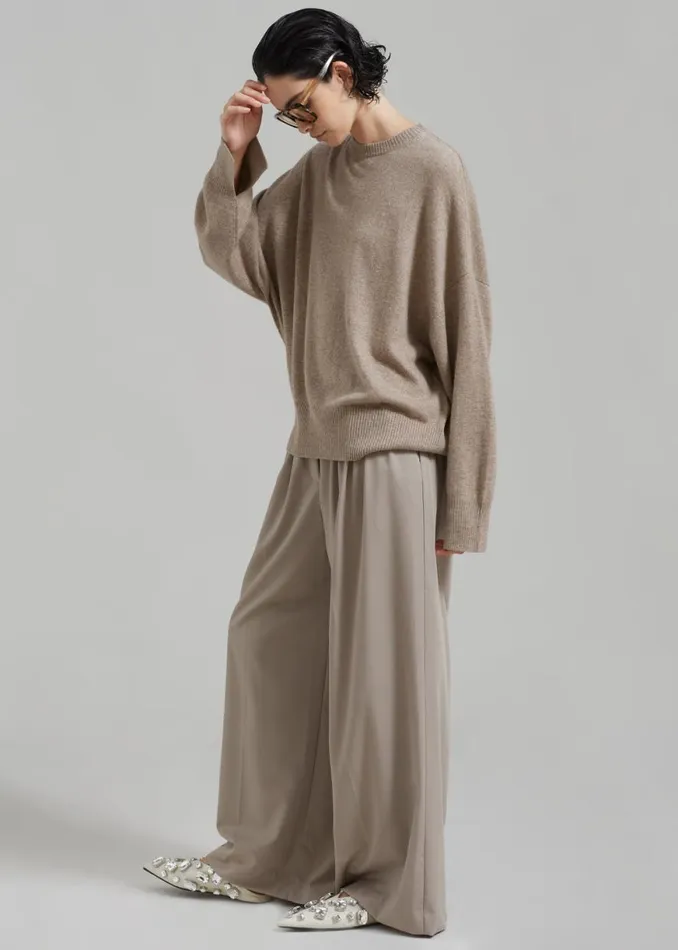 The Frankie Shop Catalina Pleated Trousers 8211 Grey Shop Bottoms