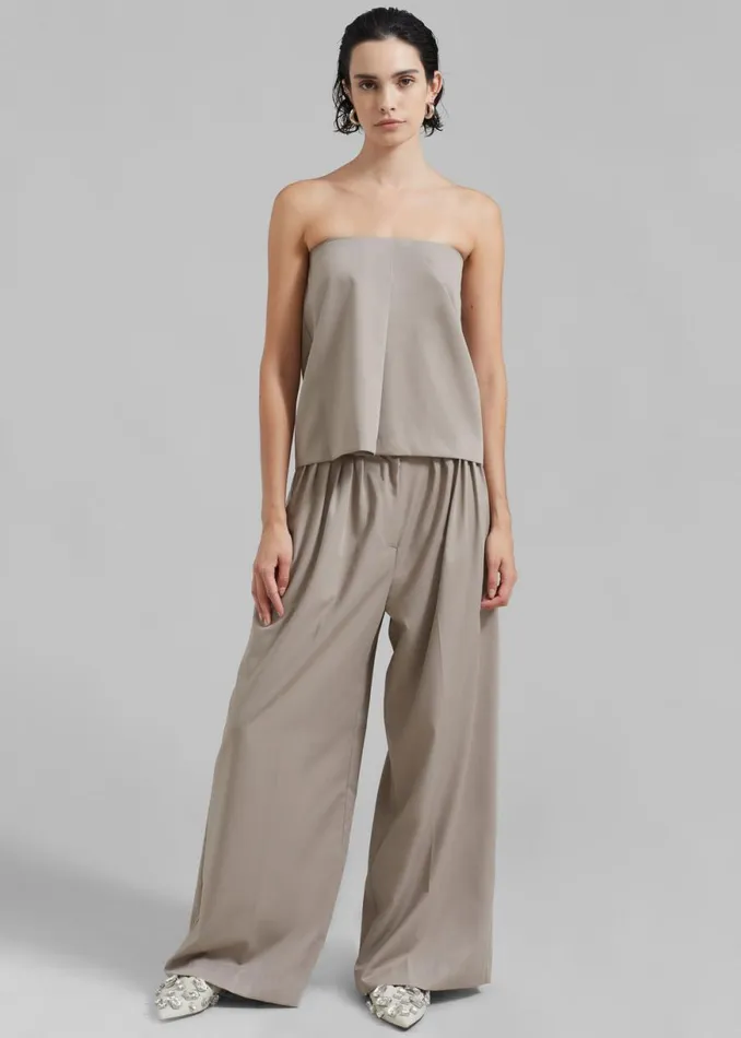 The Frankie Shop Catalina Pleated Trousers 8211 Grey Shop Bottoms