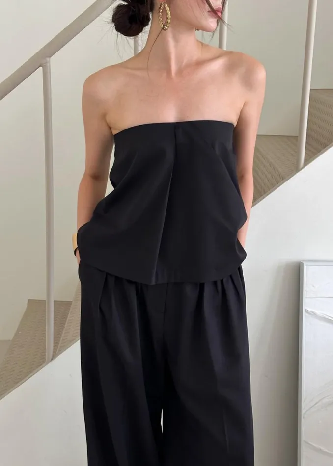The Frankie Shop Catalina Tube Top 8211 Black Shop Tops