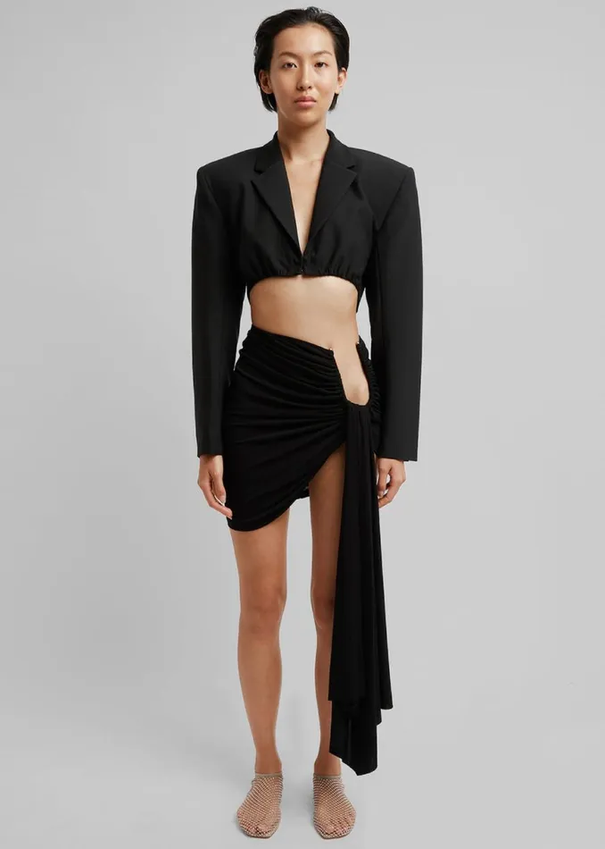 The Frankie Shop Christopher Esber Arced Palm Micro Skirt 8211 Black Shop Bottoms
