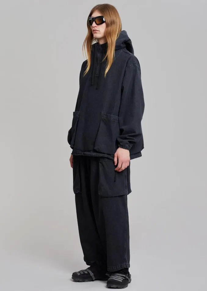 The Frankie Shop Cliff Denim Hoodie 8211 Black Shop Clothing