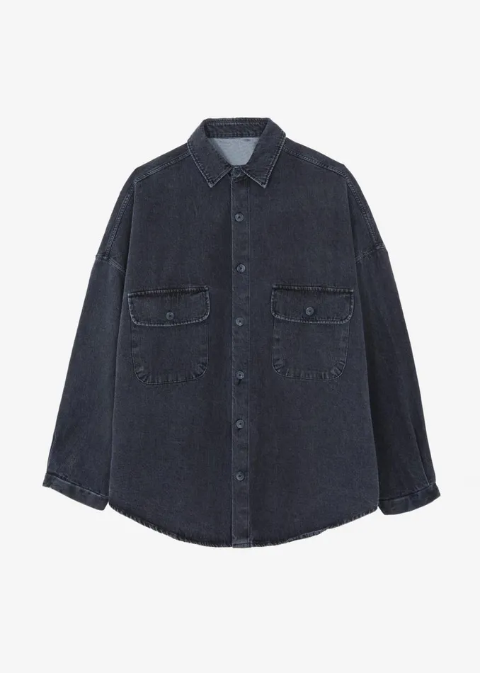 The Frankie Shop Dallas Denim Overshirt 8211 Dark Grey Shop Clothing