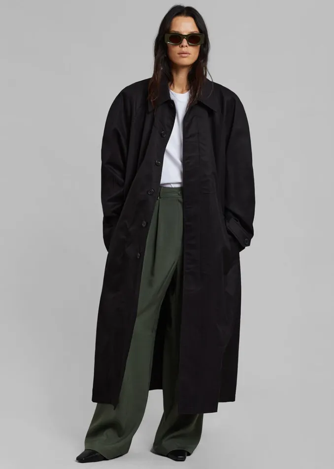 The Frankie Shop Decima Trench Coat 8211 Black Shop Outerwear