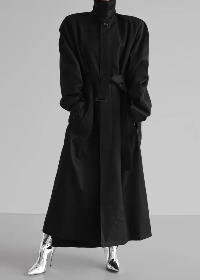 The Frankie Shop Decima Trench Coat 8211 Black Shop Outerwear