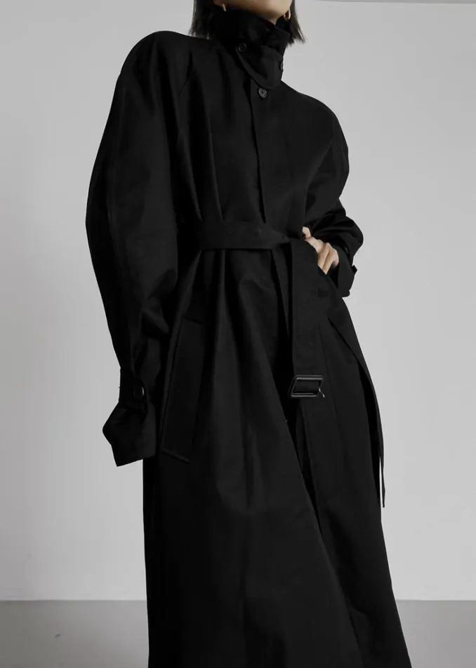 The Frankie Shop Decima Trench Coat 8211 Black Shop Outerwear