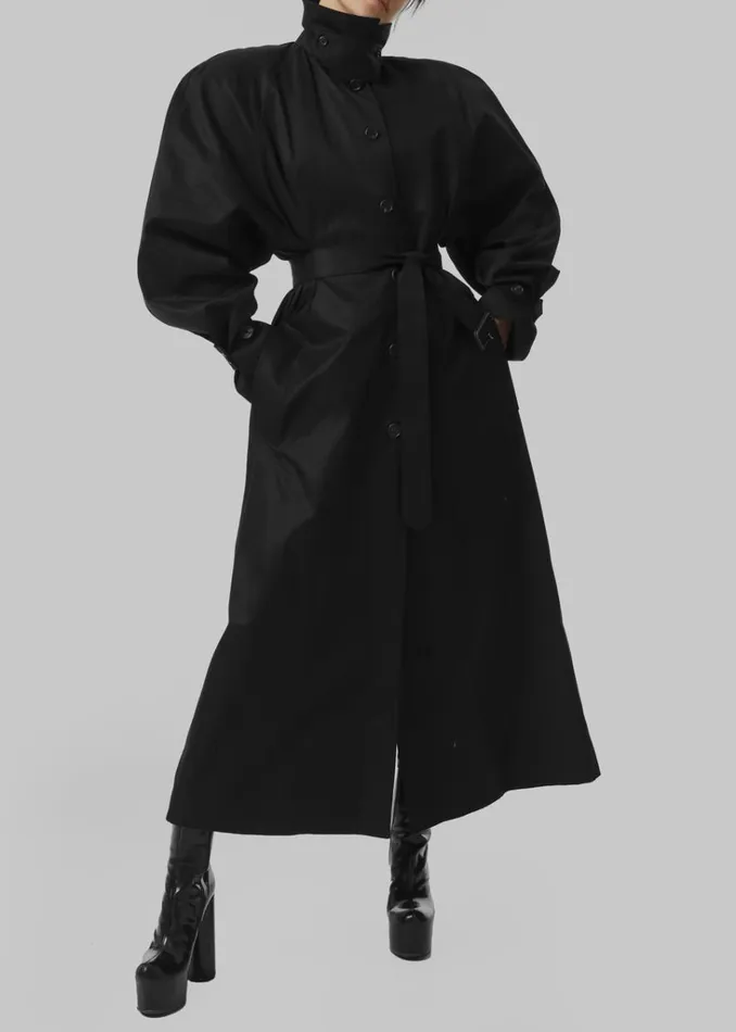 The Frankie Shop Decima Trench Coat 8211 Black Shop Outerwear