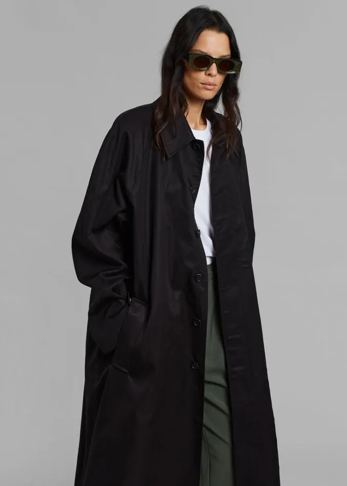 The Frankie Shop Decima Trench Coat 8211 Black Shop Outerwear