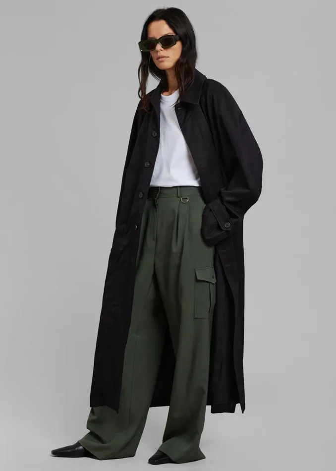 The Frankie Shop Decima Trench Coat 8211 Black Shop Outerwear