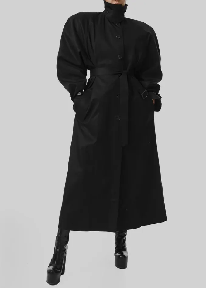 The Frankie Shop Decima Trench Coat 8211 Black Shop Outerwear
