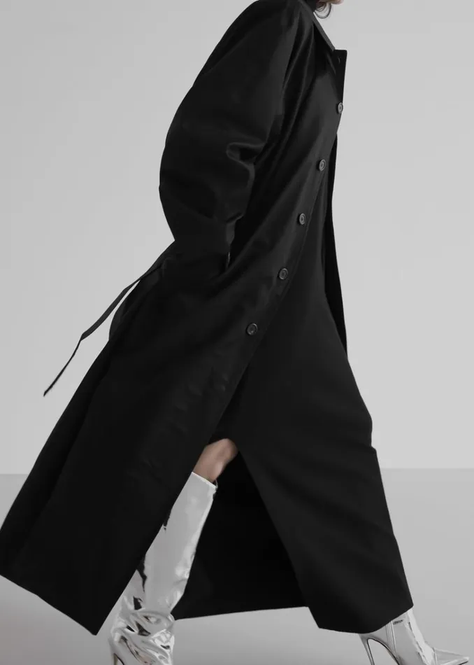 The Frankie Shop Decima Trench Coat 8211 Black Shop Outerwear