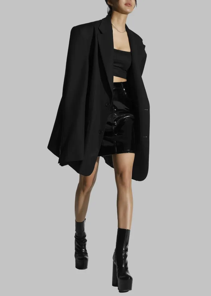 The Frankie Shop Dee Maxi Oversized Blazer 8211 Black Shop Outerwear