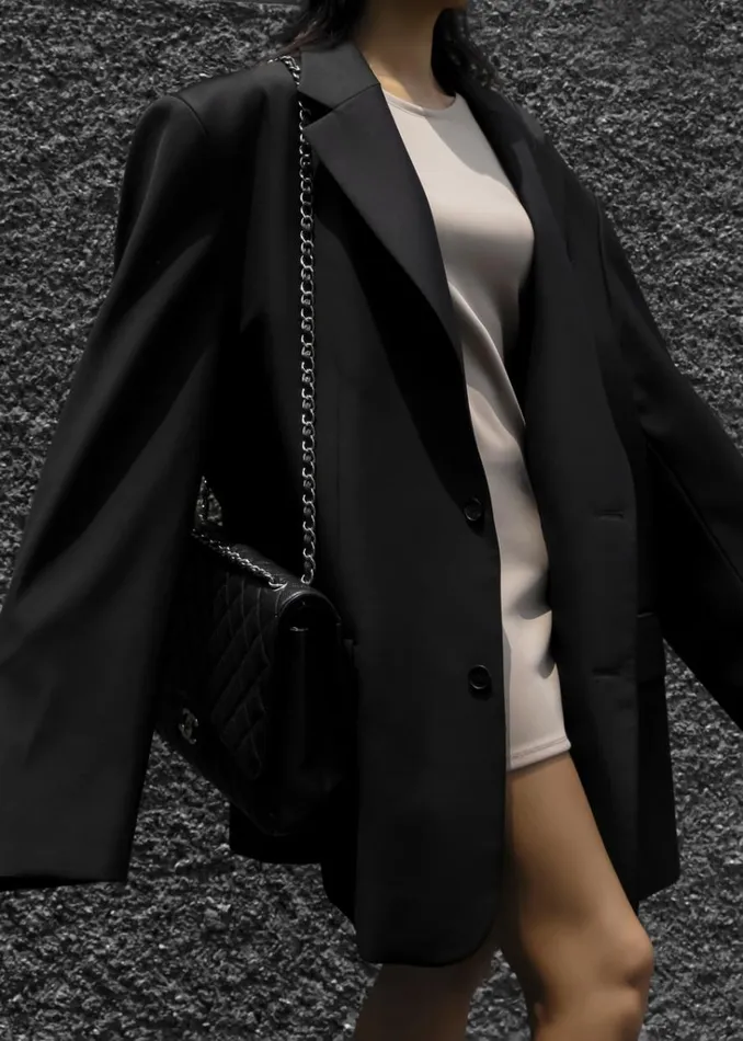 The Frankie Shop Dee Maxi Oversized Blazer 8211 Black Shop Outerwear