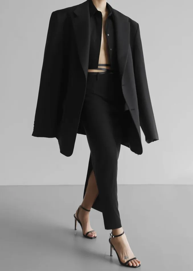 The Frankie Shop Dee Maxi Oversized Blazer 8211 Black Shop Outerwear