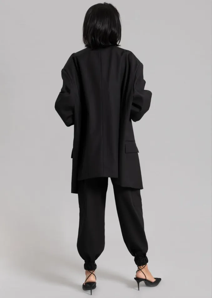 The Frankie Shop Dee Maxi Oversized Blazer 8211 Black Shop Outerwear