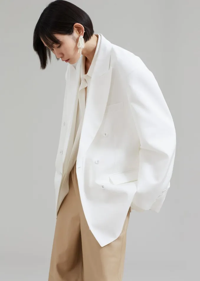 The Frankie Shop Demi Blazer 8211 White Shop Suits