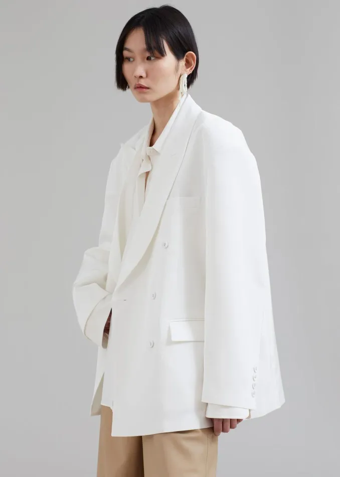The Frankie Shop Demi Blazer 8211 White Shop Suits