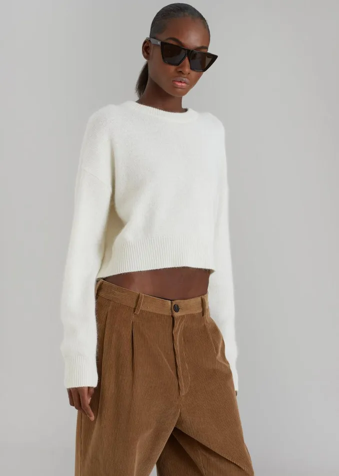 The Frankie Shop Dori Sweater and Scarf Set 8211 Cream Shop Knitwear