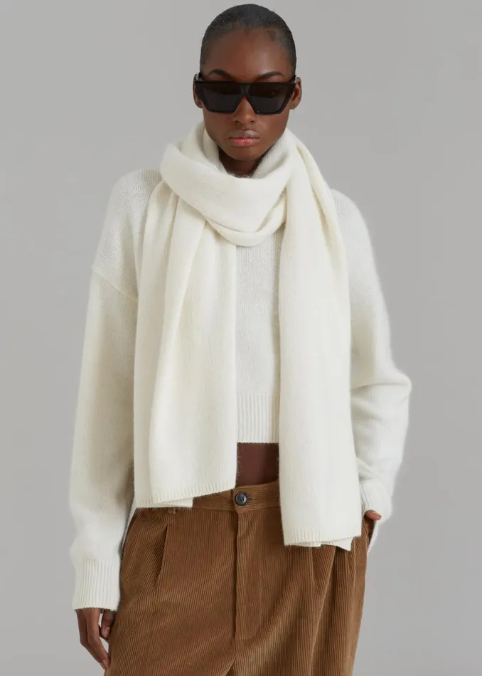 The Frankie Shop Dori Sweater and Scarf Set 8211 Cream Shop Knitwear
