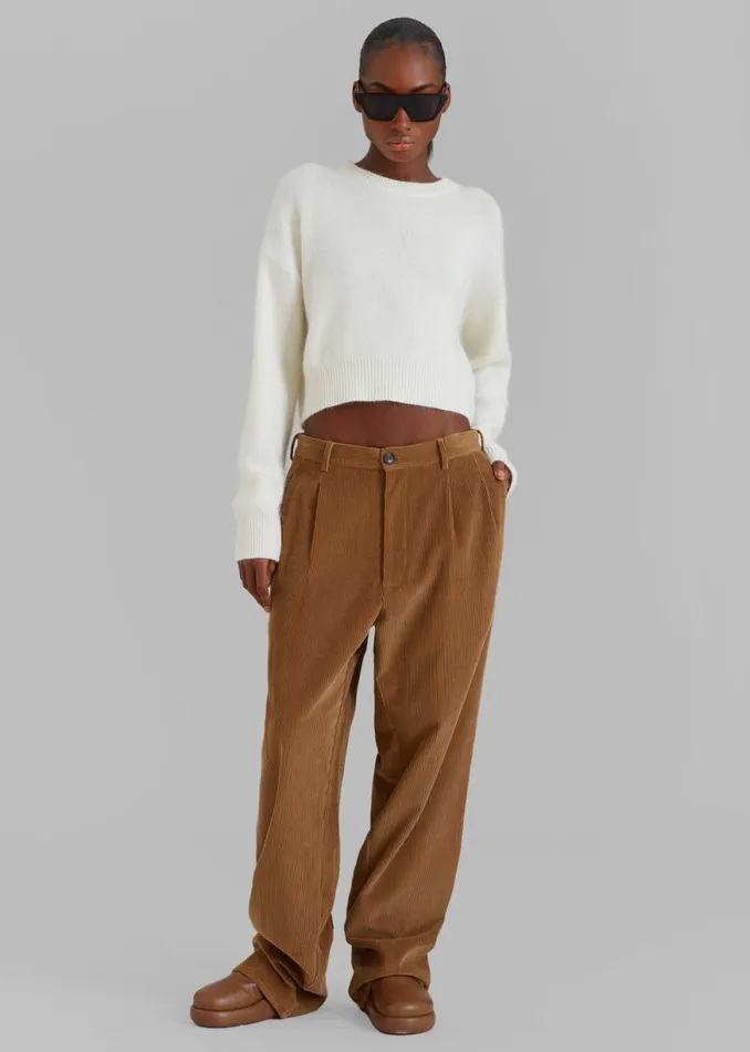 The Frankie Shop Dori Sweater and Scarf Set 8211 Cream Shop Knitwear