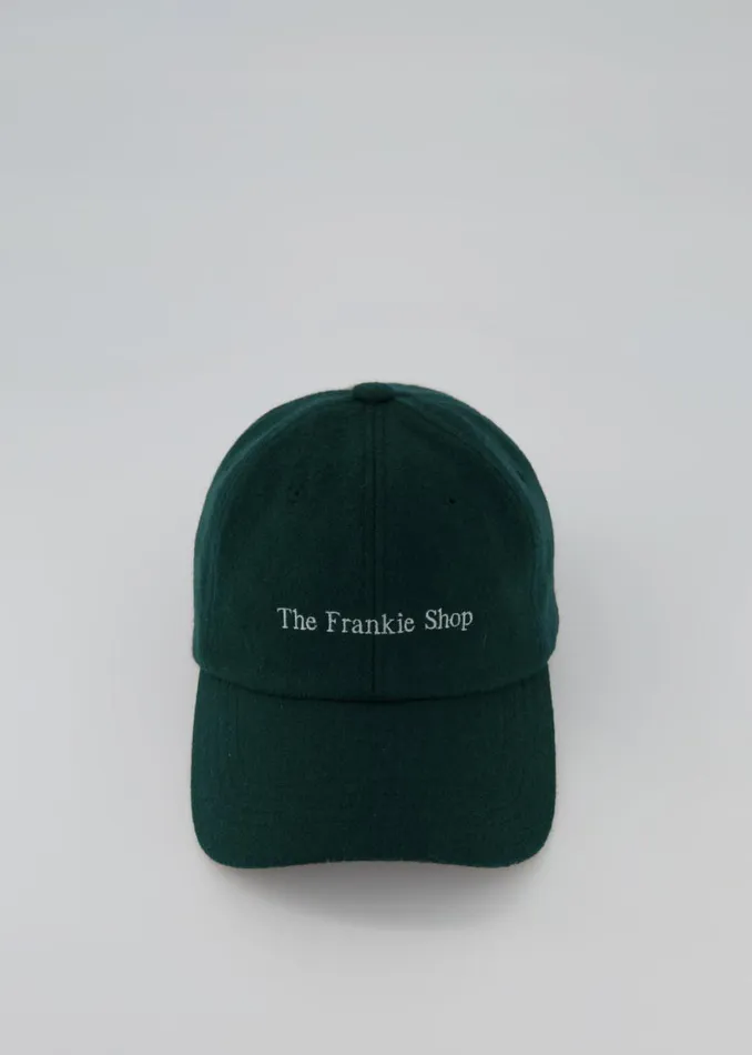 The Frankie Shop Frankie Wool Baseball Cap 8211 Bottle Green Shop Accessories