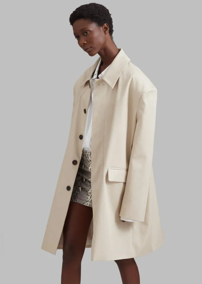 The Frankie Shop Ghent Padded Shoulder Trench 8211 Beige Shop Outerwear