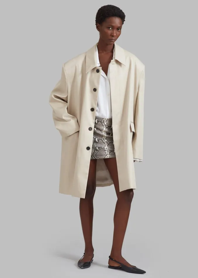 The Frankie Shop Ghent Padded Shoulder Trench 8211 Beige Shop Outerwear