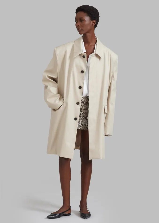 The Frankie Shop Ghent Padded Shoulder Trench 8211 Beige Shop Outerwear