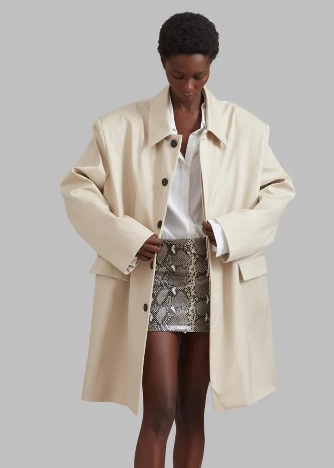 The Frankie Shop Ghent Padded Shoulder Trench 8211 Beige Shop Outerwear