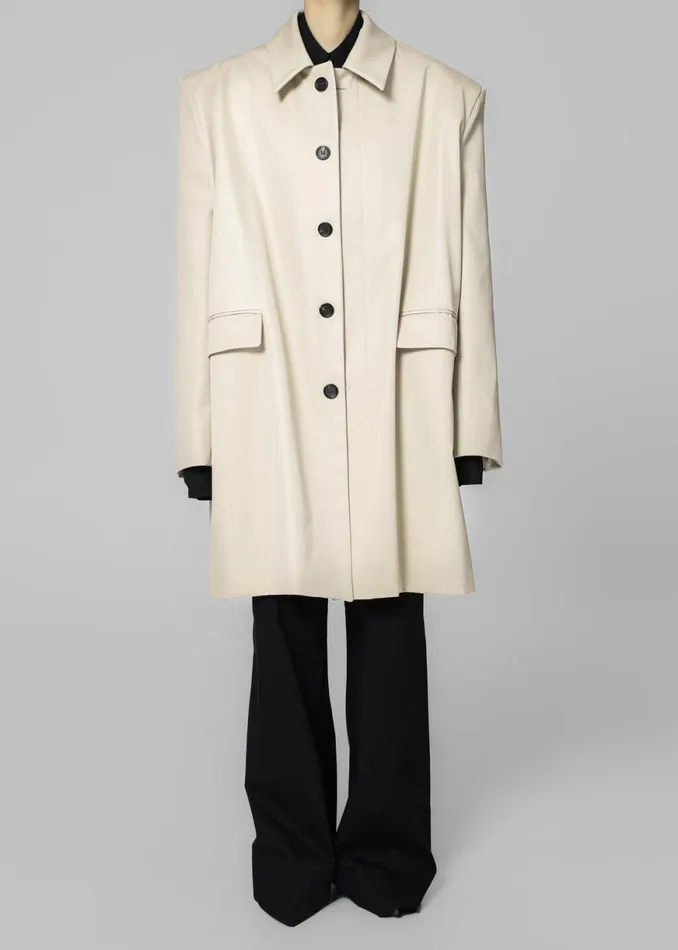The Frankie Shop Ghent Padded Shoulder Trench 8211 Beige Shop Outerwear