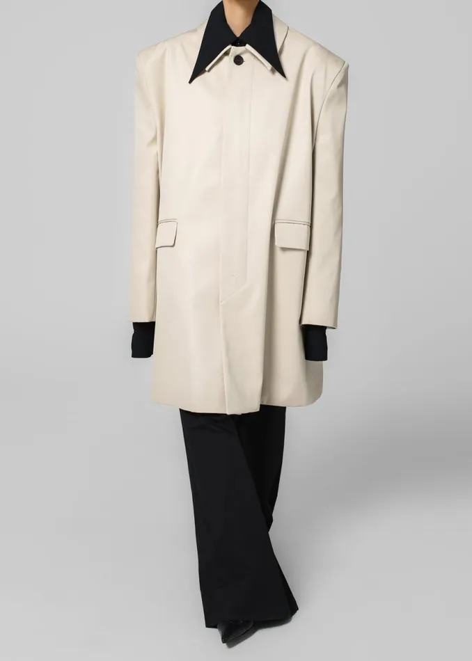 The Frankie Shop Ghent Padded Shoulder Trench 8211 Beige Shop Outerwear