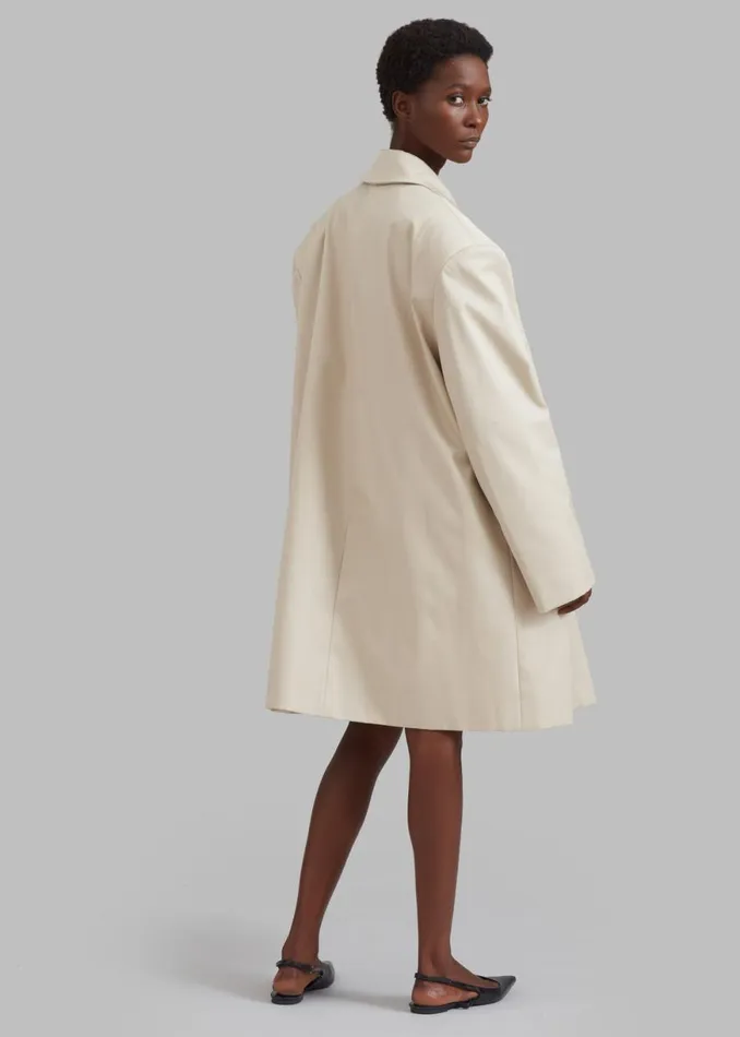 The Frankie Shop Ghent Padded Shoulder Trench 8211 Beige Shop Outerwear