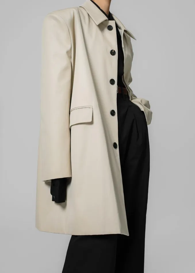 The Frankie Shop Ghent Padded Shoulder Trench 8211 Beige Shop Outerwear