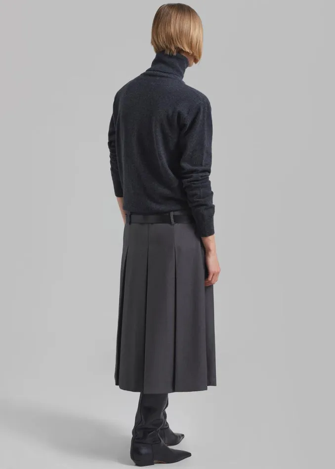 The Frankie Shop Gisele Pleated Midi Skirt 8211 Grey Shop Clothing