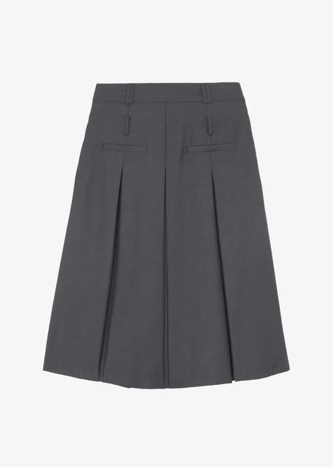 The Frankie Shop Gisele Pleated Midi Skirt 8211 Grey Shop Clothing